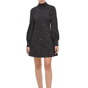 Kate Spade Black and White Wave Pattern Dress